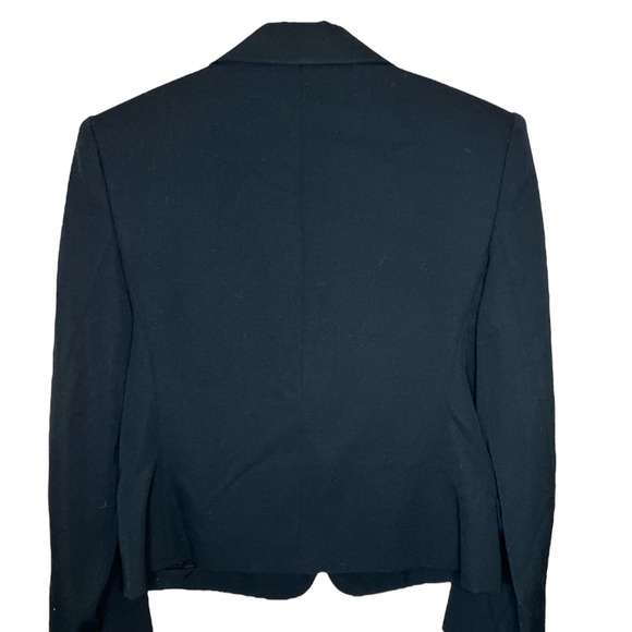Vintage Braemar By Jeremy Scott Black Cropped Wool Blazer 10 - Picture 3 of 5
